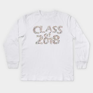 Class of 2018 Silhouette Filled with Guitars Kids Long Sleeve T-Shirt